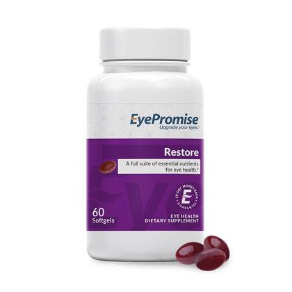 EyePromise Restore Supplement - 60 Softgel Capsules Containing Lutein, Vitamin C, Vitamin D, Vitamin E, Omega-3 Fish Oil, and Zeaxanthin - A Patented Complete Eye Health Formula