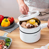 Electric Hot Pot Upgraded, Non-Stick Pan,1.89L Mini Pot for Steak,Fried Rice,with Temperature Control and Steamer - Rapid Noodles Cooker, Ramen, Oatmeal, Soup - Steamer,Egg,Vegetables, Potatoes White