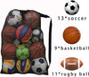 Heavy Duty Sports Ball Bag,Drawstring Mesh Ball Bags Extra Large Soccer Ball Bag Work for Coach, Basketball,Football, Volleyball,BaseBall and Swimming Gears with Adjustable Strap (Black)