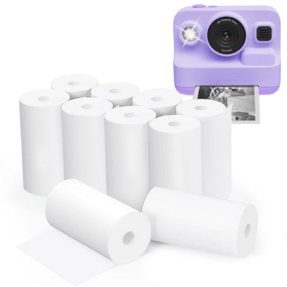 Anchioo Thermal Paper 10 Paper Rolls for Kids Instant Print Camera, HD Printing Receipt Paper Set Portable Refill Paper