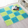 LKXHarleya 16pcs Interlocking Foam Mats, Fluffy Carpet Tiles Plush Area Rug Interlocking Floor Tiles Soft Baby Playmat Puzzle Floor Mat, Blue