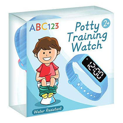 ABC123 Potty Training Watch - Baby Reminder Water Resistant Timer for Toilet Training Kids & Toddler (Blue)