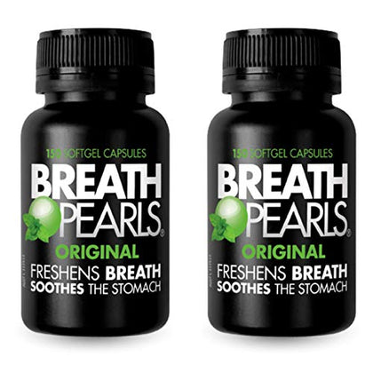 Breath Pearls Original Freshens Breath (150 softgels) New pack 150 counts x 2 Pack =(Total 300 Softgels)