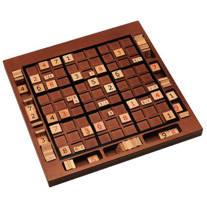 WE Games Wooden Sudoku Board with Storage Slots in Medium Stain - 11.5 in.