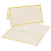 KraftiSky 100 Pack Place Cards for Table Setting with Gold Foil Border Table Tent Cards for Seating Perfect for Weddings, Dinner Parties, Banquets 2 x 3.5