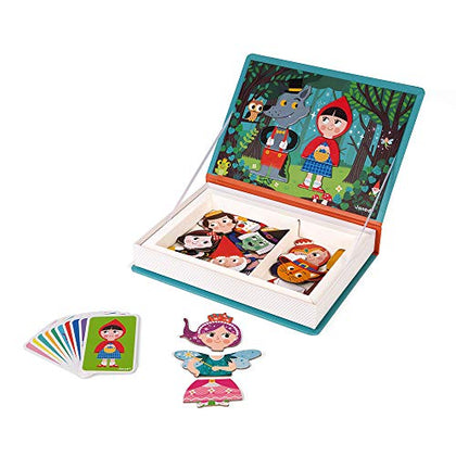 Janod - Magneti'Book Story Book - 40-Piece Magnetic Educational Set - Encourages Motor Skills and Imagination - Suitable for Ages 3 and Up, J02588