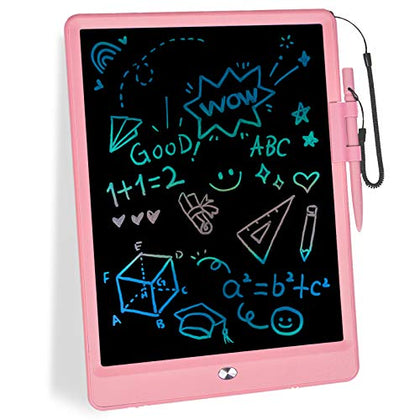 LCD Writing Tablet Doodle Board - 10 Inch Colorful Drawing Board Drawing Tablet,Erasable Reusable Electronic Drawing Pads,Educational Toys Gift for 3 4 5 6 7 8 Years Old Kids Toddler (Pink)
