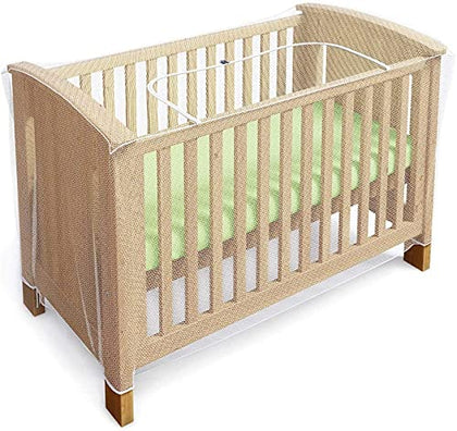 Mosquito Net for Cot, Crib & Cot Bed - Baby Mosquito Insect Net - Cat Net with Zipper Feature for Quick, Easy Access to Your Baby (by Luigi's)