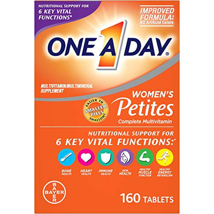 One A Day Womens Petites Multivitamin,Supplement with Vitamin A, C, D, E and Zinc for Immune Health Support, B Vitamins, Biotin, Folate (as folic acid) & more,Tablet, 160 count