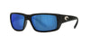 Costa Del Mar Men's Fantail Polarized Rectangular Sunglasses, Matte Black/Grey Blue Mirrored Polarized-580P, 59 mm