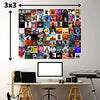 unique america 150 Pcs | Posters Wall Collage Kit, Album Cover Posters for Room, Music , Band , Rapper , Wall Posters for Bedroom 6x6 Inch Total 80