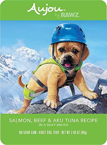 Rawz Aujou Salmon, Beef & Aku Tuna Dog Food 8/2.46 oz Pouches