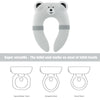 PandaEar Toilet Seat Cover | Folding Travel Toilet Seat for Children and Potty Training | Portable Silicone Toilet Seat for Toddlers, Boys & Girls with Non-Slip Silicone Pads -Grey Bear