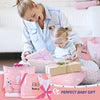 UOMNY Crib Bedding Set for Girls - Pink Baby Nursery Sets 3 Pieces Quilt Comforter Fitted Sheet Toddler Pillowcase Soft Star