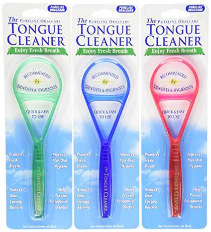 Pureline 3 Tongue Cleaner Scraper Oralcare Colors Vary Set Of 3 by Pureline