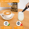 Milk Frother Handheld Foam Maker USB-Rechargeable Drink-Mixer with 2 Stainless Whisks 3-Speed Adjustable Coffee Frother for Cappuccinos, Hot Chocolate, Milkshakes, Egg Mix (Black)