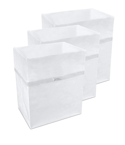 Clean Cubes 13 Gallon Trash Cans & Recycle Bins for Sanitary Garbage Disposal. Disposable Containers for Parties, Events, Recycling, and More. 3 Pack (White)