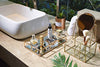 PuTwo Tray Mirror, Gold Dresser Ornate Tray Metal Decorative Tray Jewelry Perfume Organizer Makeup Tray for Vanity, Dresser, Bathroom, Bedroom