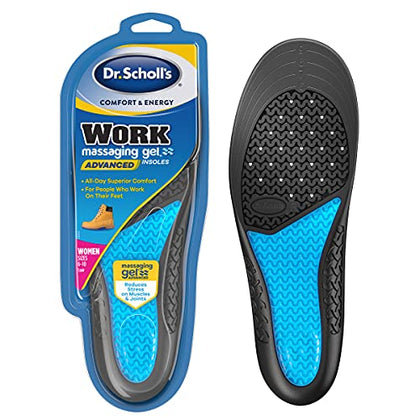 Dr. Scholl's Work All-Day Superior Comfort Insoles with Massaging Gel®, On Feet All-Day, Shock Absorbing, Arch Support, Odor Control, Trim Inserts to Fit Work Boots and Shoes, Women Size 6-10, 1 Pair