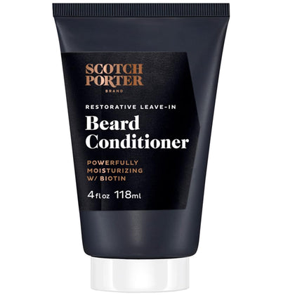 Scotch Porter Restorative Leave-In Beard Conditioner - Deep Conditioning Treatment with a Lightweight Feel, Reduces Frizz and Provides Long-lasting Hydration & Shine for Dull, Dry, Coarse Beards - 4 o