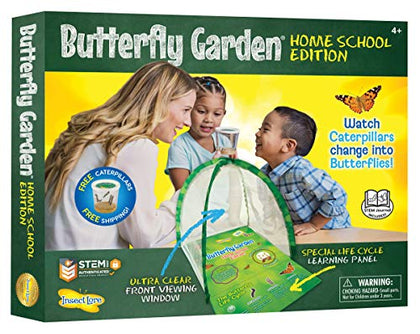 Insect Lore - Butterfly Growing Kit - Clear Front Facing Viewing Panel - Pre-Paid Voucher to Redeem Caterpillars Later - Life Science & STEM Education - Butterfly Science Kit