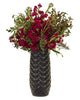The Amaranth Vase - Unique Design for Easy Water Draining and Stem Access - Impact Resistant Plastic and Marble Blend - The Smart Vase for Floral Arrangements (Black)