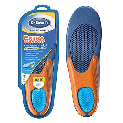Dr. Scholl's Extra Support Insoles Superior Shock Absorption and Reinforced Arch Support for Big & Tall Men to Reduce Muscle Fatigue So You Can Stay on Your Feet Longer (for Men's 8-14)