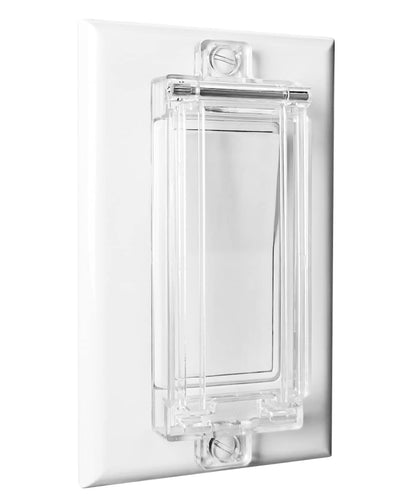Light Switch Guard, ILIVABLE Child Proof Rocker Switch Plate Cover Prevents Kids or Accidental Turned On/Off Switch While Allowing Access (Clear, 2 Pack)