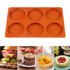 Palksky Silicone Molds for Baking (2 Pack)6-Cavity Large Round Disc Mold/English Muffins Pan/Resin Coaster Mold Non-Stick for Hamburger Chocolate Cake Pie Custard Tart Whoopie Pie Egg Pan