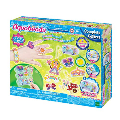 Aquabeads Fairy World Complete Arts & Crafts Bead Kit for Childrens - Over 800 Beads & Wearable Rings, Bracelets, Keychains and More