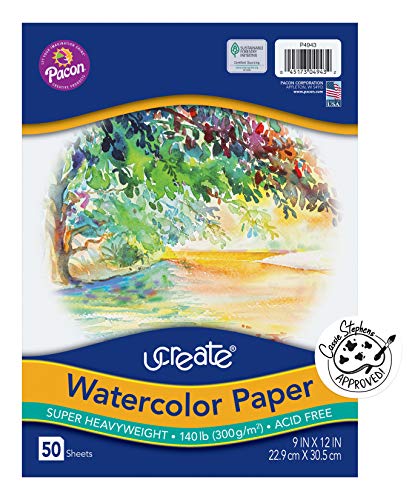 UCreate Watercolor Paper, Bulk, 140 Lb., White, 9