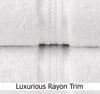 Cotton Craft Ultra Soft 4 Pack Oversized Extra Large Bath Towels 30x54 White Weighs 22 Ounces - 100% Pure Ringspun Cotton - Luxurious Rayon Trim - Ideal for Everyday use - Easy Care Machine wash