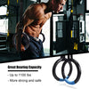 PACEARTH Gymnastic Rings 1100lbs Capacity with 14.76ft Adjustable Buckle Straps Pull Up Exercise Rings Non-Slip Rings for Home Gym Full Body Workout (Black)