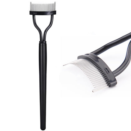 KINGMAS Eyelash Comb Separator, Eye Lash Separator Eyelash Definer Mascara Comb Applicator with Cover - Arc Designed