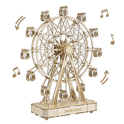 Rowood 3D Puzzles for Adults, Model Kits for Adults, Wooden Music Box,DIY Craft Kits for Adults Teen Boy Gifts on Birthday Christmas - Ferris Wheel (232 PCS)