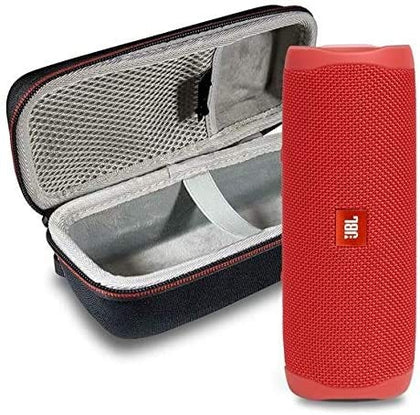 JBL FLIP 5 Portable Wireless Bluetooth Speaker IPX7 Waterproof On-The-Go Bundle with Boomph Hardshell Protective Case - Red