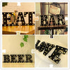 Light Up Black Alphabet Marquee Letters Sign LED Marquee Number Lights Sign for Night Light Home Bar Christmas Lamp Birthday Party Wedding Decoration &