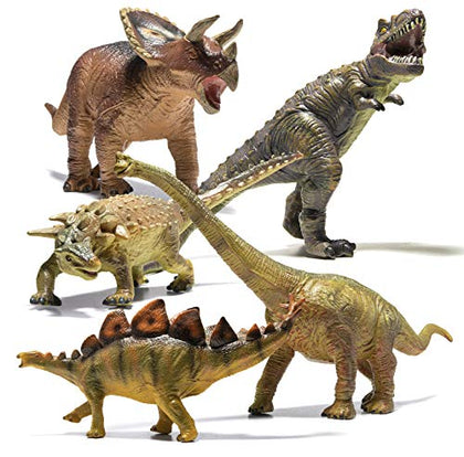 PREXTEX 5 PCS Giant Dinosaur Toy Figures Set - Realistic and Large Dinosaur Toys for Kids and Toddlers
