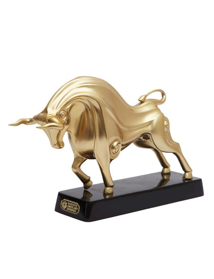 HAUCOZE Wall Street Bull Statue Decor Modern Sculpture Figurine Home Gifts Table Centerpiece Crafts Polyresin Gold Arts 12inch