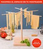 Bellemain Collapsible Large Pasta Drying Rack - Foldable Fresh Pasta Wooden Drying Rack - Stand Dryer Noodle Hanger for Kitchen with 8 Bar Handles - Easy Storage and Quick Set-Up
