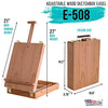 U.S. Art Supply Antigua Adjustable Wood Table Sketchbox Easel, Premium Beechwood - Portable Wooden Artist Desktop Storage Case - Store Art Paint, Markers, Sketch Pad - Box for Drawing, Painting