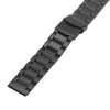 18mm Brushed Stainless Steel Watch Replacement Band Black Metal Watch Strap for Women Men Watch Band with Fold-Over Clasp Push Button Buckle