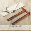 Chopstick Reusable Chinese Dragon and Phoenix Chopsticks with Holder and Carrying Bag Chinese Traditional Stylish Gift Set (2 Pairs )