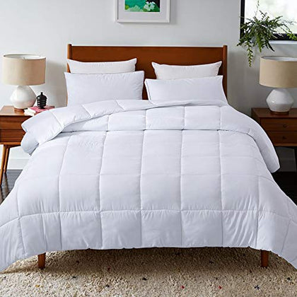 DOWNCOOL Comforters California King Size, Duvet Insert,White All Season Duvet, Lightweight Quilt, Down Alternative Hotel Comforter with Corner Tabs (White, California King 104x96 Inches)