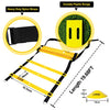 POWER GUIDANCE Agility Ladder (20 Feet) with Cones for Speed Agility Training & Quick Footwork Exercise - Soccer & Football Training Equipment for Adults, Youth & Kids (Yellow)