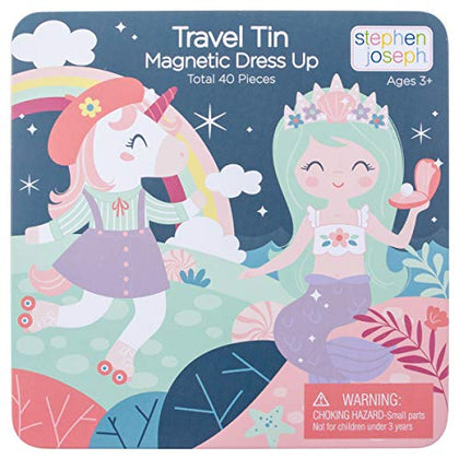 STEPHEN JOSEPH, Travel Tin Magnetic Dress Up, Bunny and Cat Small