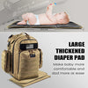 Dinictis Diaper Bag Backpack for Dad with Diaper Changing Mat, Military Diaper Bag for Men with Insulated Bottle Pockets and Wipe Pockets and Stroller Straps- Coyote Brown