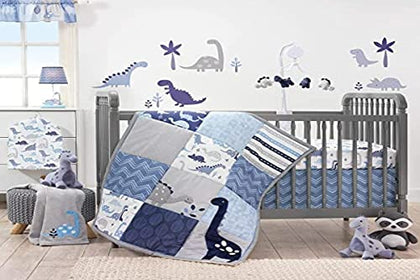 Bedtime Originals Roar Dinosaur 3 Piece Crib Bedding Set, Blue/Gray, 44x1x35 Inch
