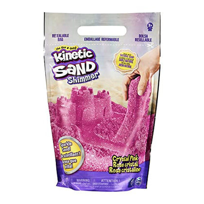 Kinetic Sand, Crystal Pink 2lb Bag of All-Natural Shimmering Play Sand for Squishing, Mixing and Molding, Sensory Toys for Kids Ages 3 and up