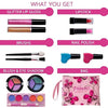 Playkidz Real Washable Play Make Up Set for Princess - Kids Makeup Kit for Girls Non Toxic - Full Makeup Dress Up Set with Bag. (11 PC)